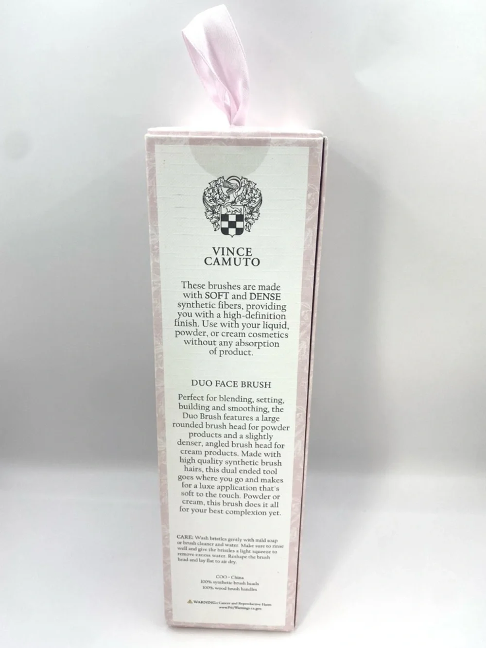 Vince Camuto Luxury‎ Beauty Duo Face Brush Pink Floral Double-Ended